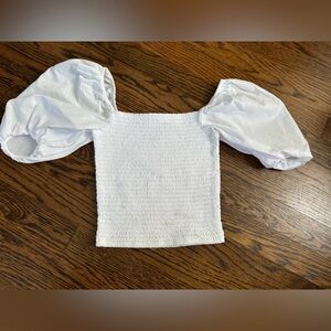 Janie and Jack White Puff Sleeve Top